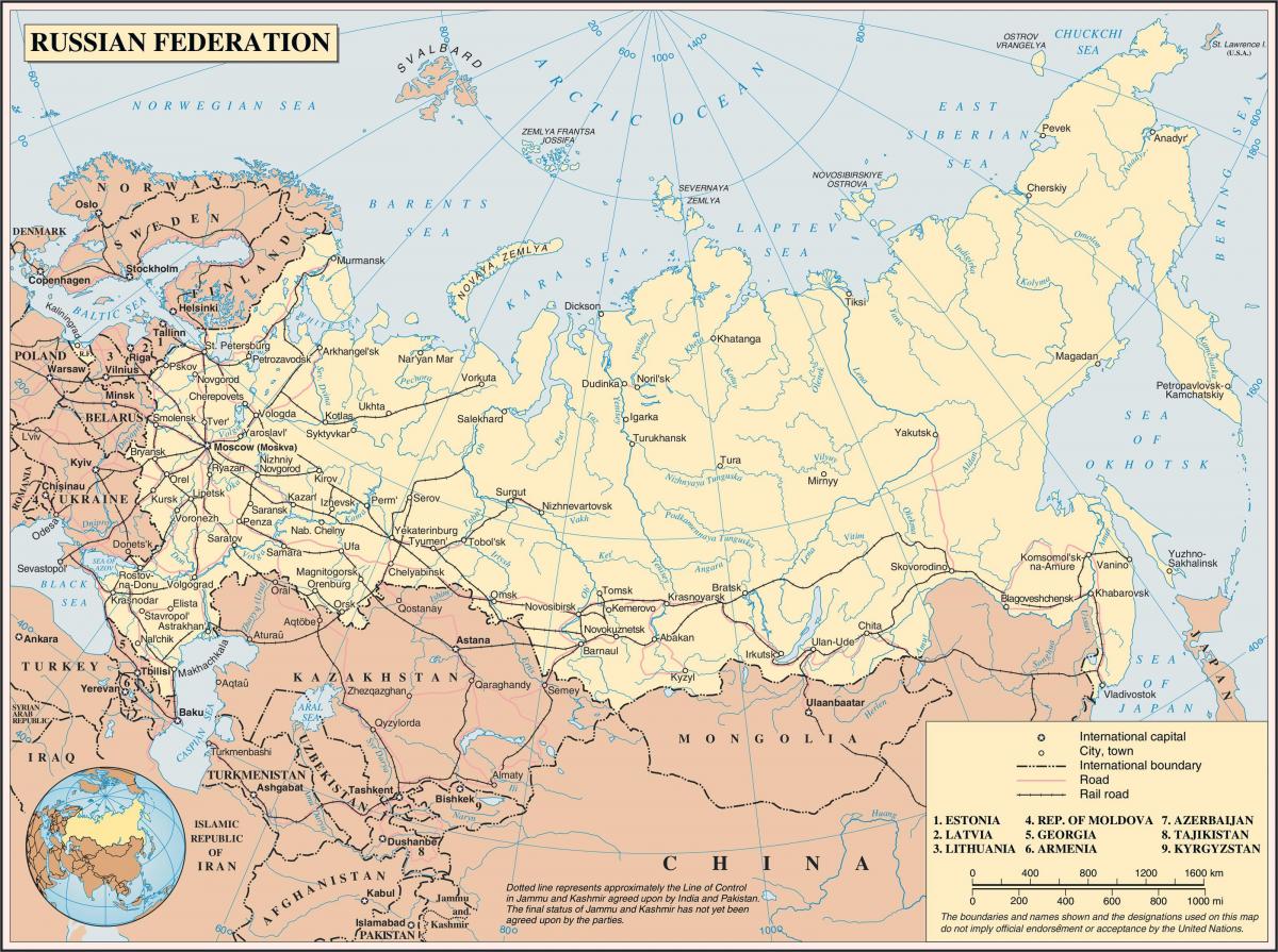 Duża mapa Rosji