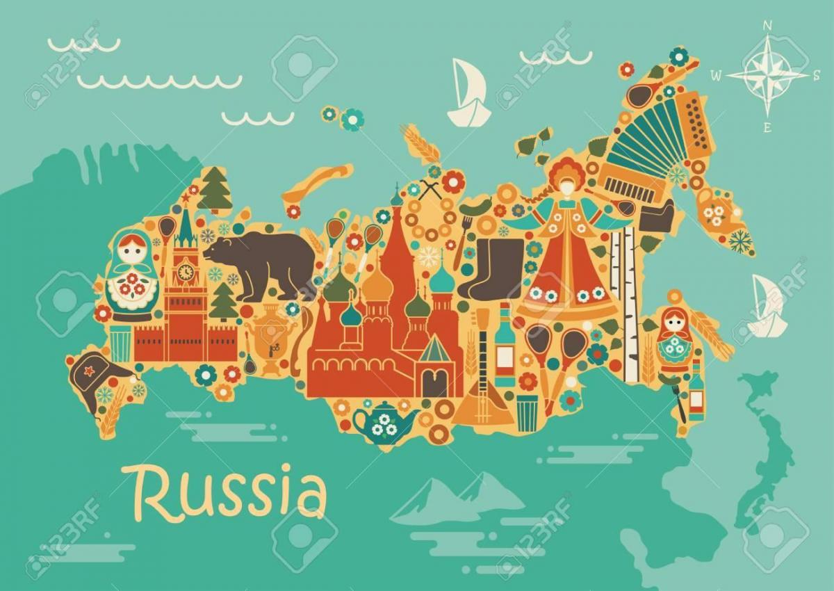 Mapa atrakcji turystycznych Rosji