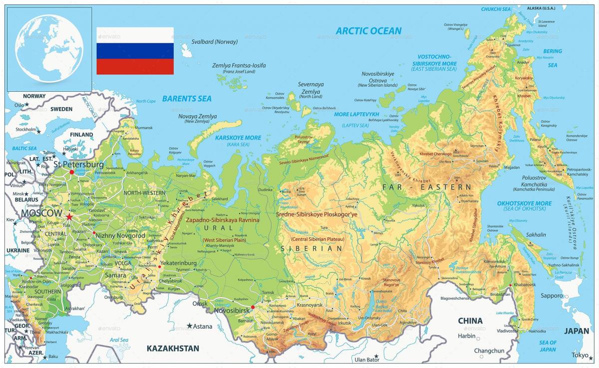 Mapa kraju Rosja