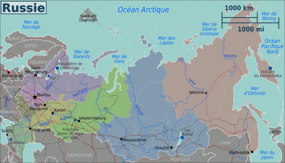 Mapa obszarów Rosji