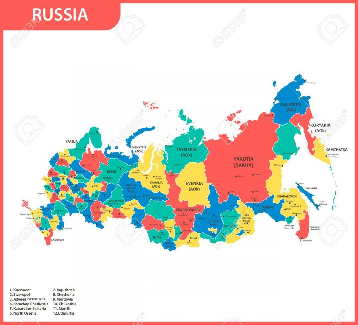 Mapa państwowa Rosji